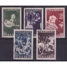ALEMANIA ESTAMPILLA SARRE 1951 Yv 296/300 SERIE COMPLETA DE ESTAMPILLAS USADAS RARA 150 €